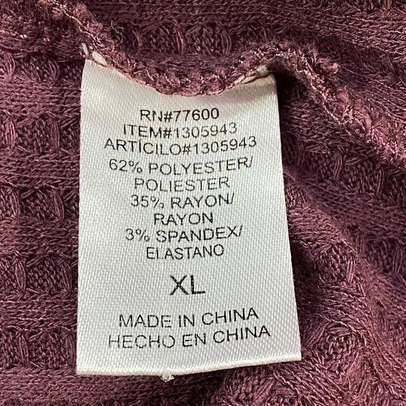 CHASER Long Sleeve Crew Neck Thermal Top Purple XL 8-16 - Picture 9 of 10